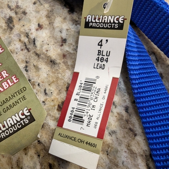 New Alliance Adjustable collar Sz Small 10-14" & leash 4 feet lead, blue - Picture 7 of 10
